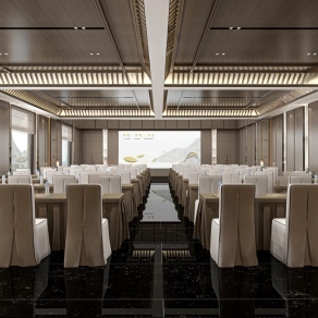 新中式报告厅3D模型下载